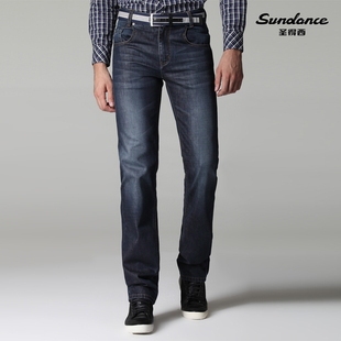  【聚划算】圣得西秋冬新品 正品男装 蓝色商务直筒牛仔