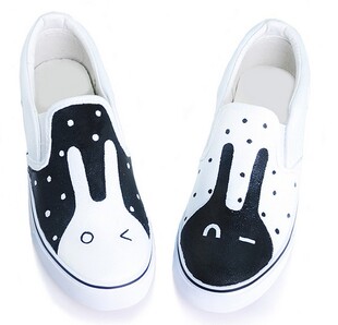  春季 女鞋手绘鞋 帆布鞋 套脚 韩版 鞋子 透气 单鞋学生鞋