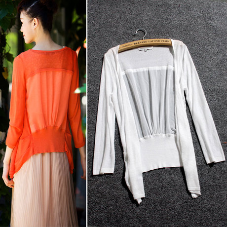 2014夏季修身超薄街头<em>开衫</em>外套新款空调中长