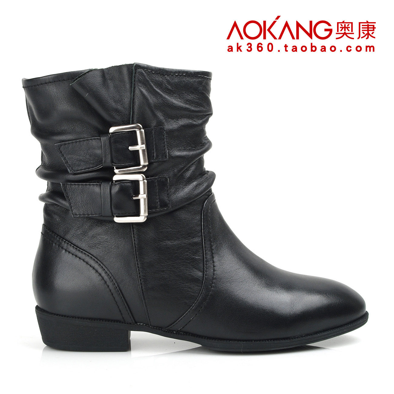 2010冬季新品!专柜正品奥康皮鞋牛皮<em>女</em>棉鞋靴