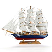 HH 全手工木制地中海60cm实木工艺帆船模型 生日/乔迁/情人节礼品