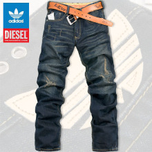 DIESEL专柜金色皮标LOGO超赞洗水猫抓潮爆牛仔裤N169-W8