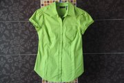 欧美甜美风格2016外贸出口大牌尾货女装短袖绿色棉质衬衫衬衣