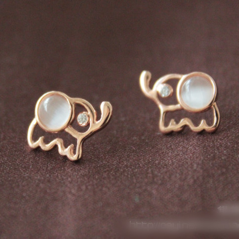 耳钉猫眼石大象...