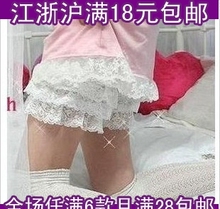 C282 韩版蕾丝多层花边三分裤 三层短裙潮女打底裤群 安全裤均码