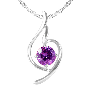  紫水晶生日情人节礼物 送女友925纯银 项链 女 创意 浪漫 惊喜