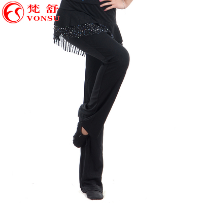 拉丁舞蹈服下装跳广场舞裙裤新款特价女 K2练功练舞亮片女舞裤子