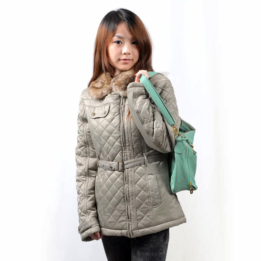 senliren圣利人 秋冬高雅贵气<span class=H>女</span>装双层毛领加厚防寒衣服<span class=H>外套</span>