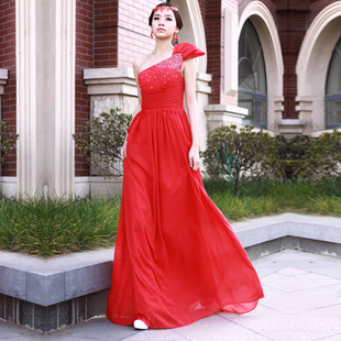 Angel yihan latest 2012 skinny red long dress wedding dress evening dress LF266