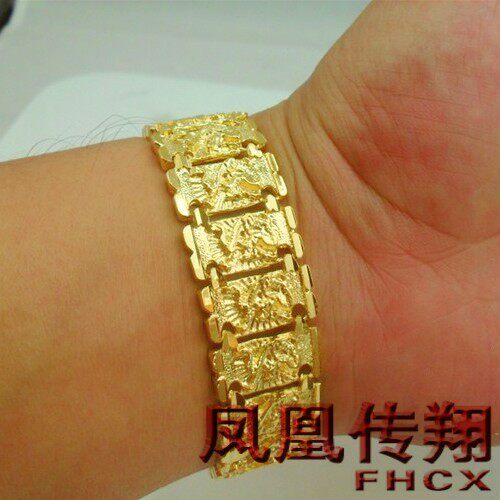 男士 龙手链 镀黄金手链 新郎结婚手链 高档 男人气概 霸气 镀金