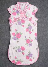 中华唐装儿童裙子 小孩旗袍 儿童服饰 演出服