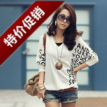 秋装新款新品2011韩版大码女装宽松蝙蝠衫长袖t恤女款时尚打底衫