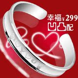 附国检证书 S999千足银女手镯 光面纯银镯子 时尚宽版情侣饰品