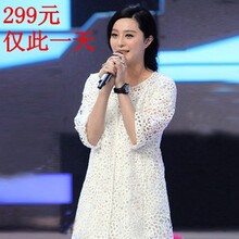 淘宝网2012春装夏季新款女装镂空白色三件套真丝连衣裙夏装女装韩版大码