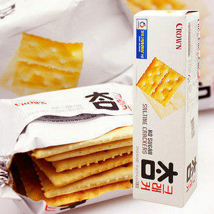  韩国进口食品 可拉奥/crown太口咸苏打饼干 无糖低卡养胃 特价