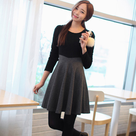 长袖修身显瘦打底裙...