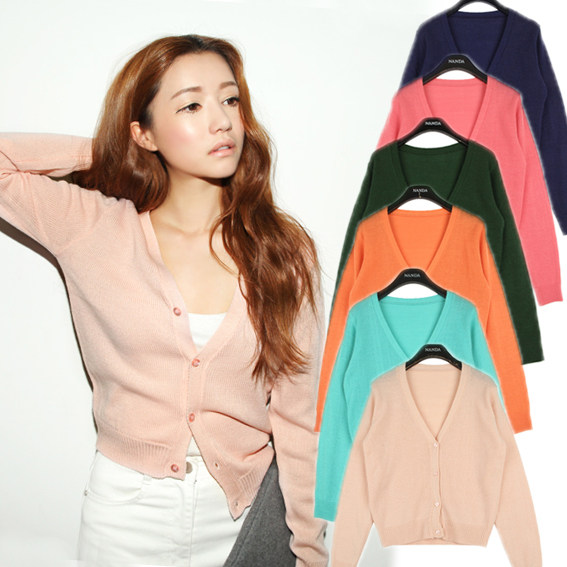 【多图】<em>针织短开衫</em>纯色 - <em>针织短开衫</em>纯色品牌