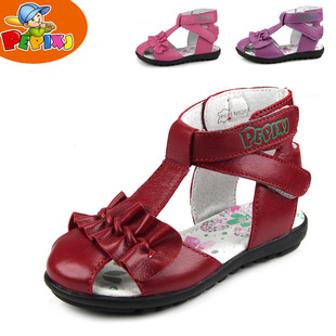  包邮 热销皮皮小匠儿童真皮童鞋女童包头凉鞋公主凉鞋26-37码特价