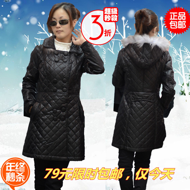 包邮亏本清仓艾菲尔专柜正品阿依莲淑女双排扣带帽棉衣外套特价