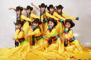 康定情歌服装 藏族舞蹈表演服装 民族舞蹈演出