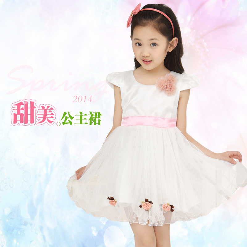 【裙子】2014夏季新款夏装女童儿童公主裙蓬蓬连衣裙 六一表演礼服装裙子