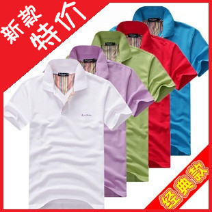  夏新款男女纯色短袖polo情侣装工作服广告衫厂服polo衫批发