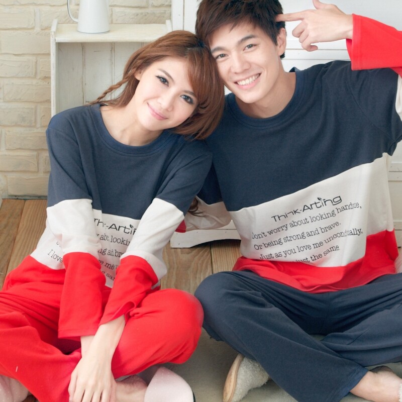 若昕<em>情侣睡衣</em>家居服秋<em>冬款睡衣</em>男女针织棉休闲