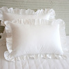 纯白蕾丝手工褶皱花边荷叶边枕套一只纯棉全棉单人枕套一对装