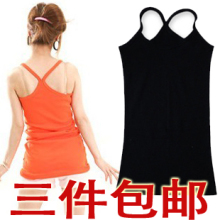 3件包邮 2011秋冬新款女装Y字纯棉吊带背心打底衫