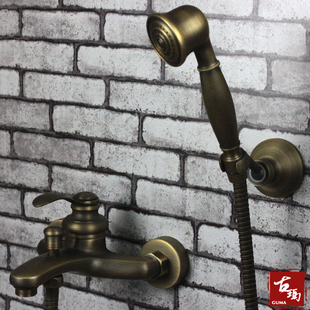 Lite Gu Ma bathroom bath shower European pastoral antique copper hot and cold faucet 754F