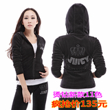 皇冠款 2012新款juicy天鹅绒休闲修身运动套装 韩版女春装卫衣裤