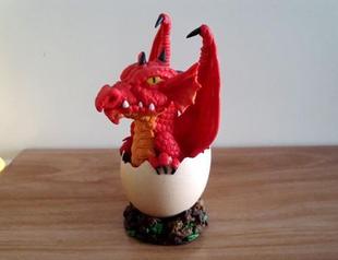 手工软陶蛋壳龙宝宝小红龙