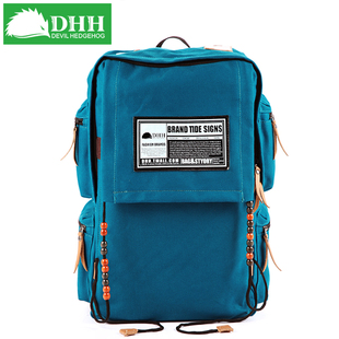  dhh韩版新款帆布包包大包双肩包女潮背包旅行包运动包旅游包