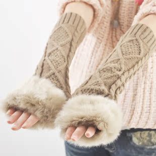 加长加厚款半指手套