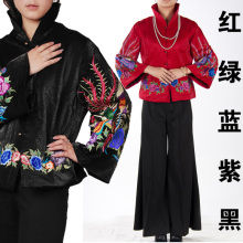 原创民族风中老年春装刺绣女装女士中年唐装妈妈装〓绣花外套9815
