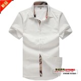 巴宝莉衬衫正品 男款 burberry短袖纯棉衬衣 英伦外贸B家bur男装