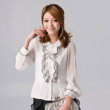 2011新款春装新款奈奈爱霓雪纺荷叶边装饰衬衫 2617@