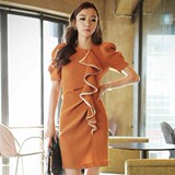 韩国代购 进口2012春夏季女装新款正品 复古宫廷包臀连衣裙004