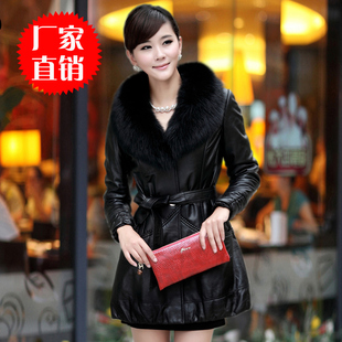  海宁皮衣新款 真皮羽绒服 女 中长款真皮皮衣 绵羊皮羽绒皮衣