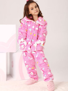 Dream ba Sally lovely cat hair clip cotton coral parent-child leisurewear suit (daughter) 01432