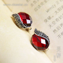 【天醉】可心 泰银玛瑙耳钉 海盗船信德缘老银匠手工纯银饰品秒杀