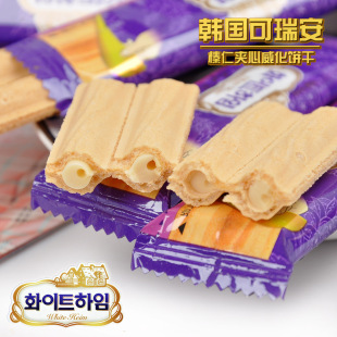  韩国进口 可来运可拉奥 奶油榛子瓦夹心威化饼干 蛋卷 香醇奶油味