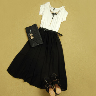 LOVE舒淇哈根2012夏季新款女装韩版修身短袖拼接连衣裙子批发<span class=H>TBF</span>
