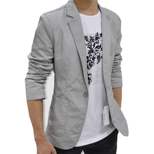  男装春装休闲西服 男韩版小西装时尚修身小西服上衣灰色青年