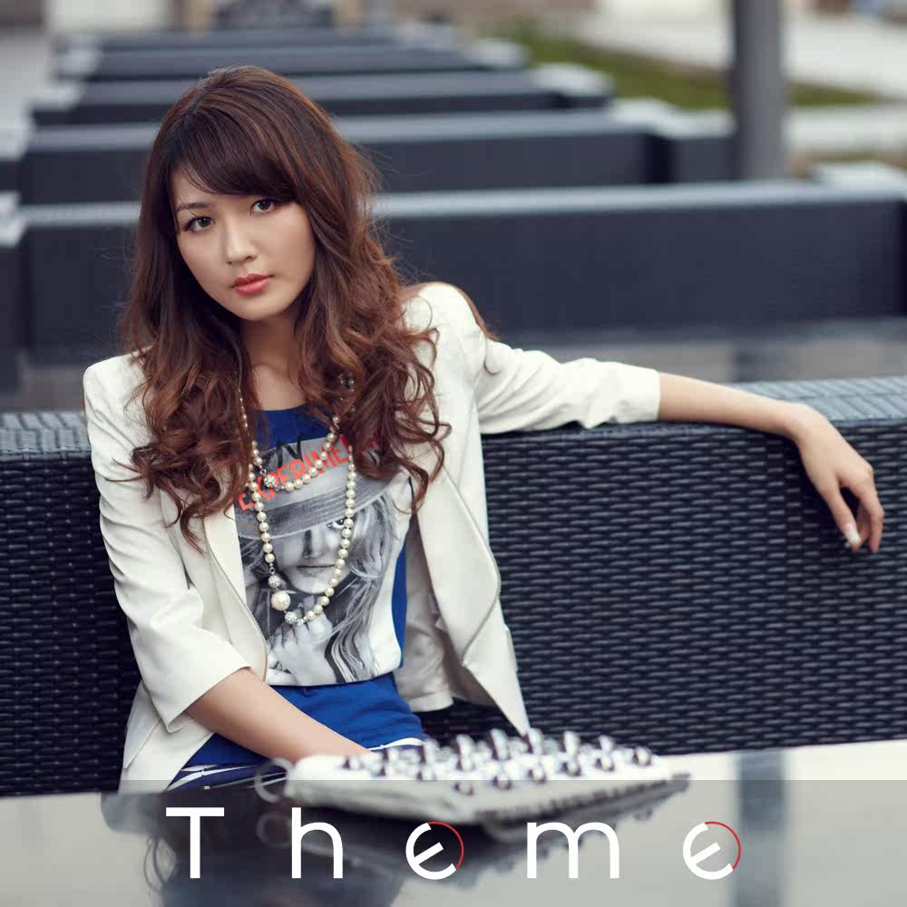 【六五折】Theme掂牌/112-11056-021/大翻领短款西装外套-白色