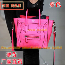 celine 2012新款Nano 笑脸包荔枝纹 撞色荧光粉 撞黑边 现货多色