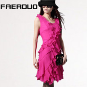 Women's high-end Farr Duo genuine 2012 Heavy wood ear Super Slim Chiffon Dress