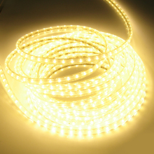 珈发220V LED灯带 贴片灯条3528 60珠 吊顶灯槽灯带 暖白超亮特价