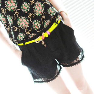 质感<em>黑色</em>蕾丝<em>短裤搭配</em>糖果色<em>腰带</em> 2色入-淘宝