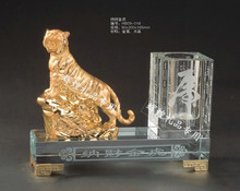 Artículos de negocios regalo promocional * na * * Oficina años de la decoración de regalos Tiger Tiger suministros financieros de cristal titular pluma
